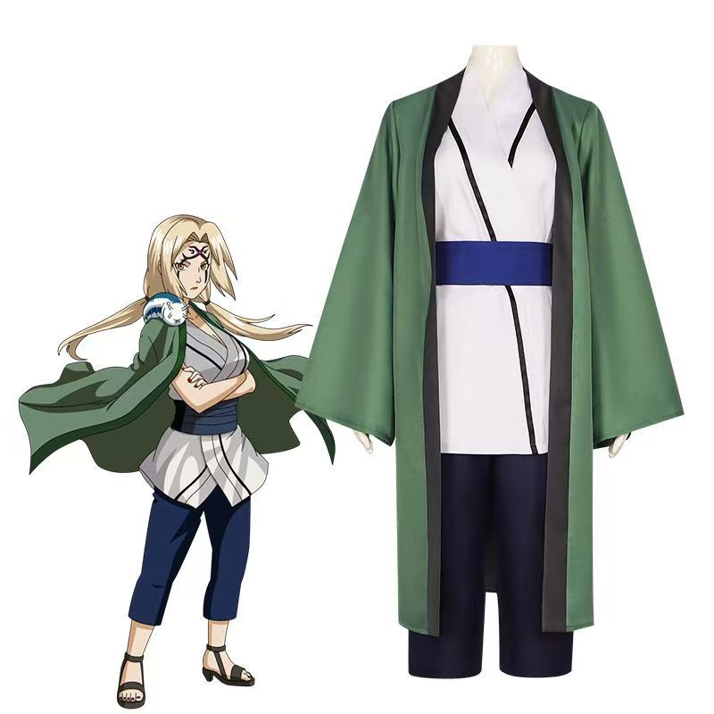 Cosplay Anime Tsunade - 綱手コスプレ衣装フルセット五代目火影緑着物衣装女性用コミコンハロウィンパーティーロールプレイ衣装