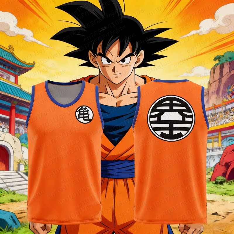 Dragon Ball Saiyan Armor - 2026 夏ドラゴンボール悟空特大アニメプリントメンズノースリーブ Tシャツワークアウトベスト夏速乾軽量