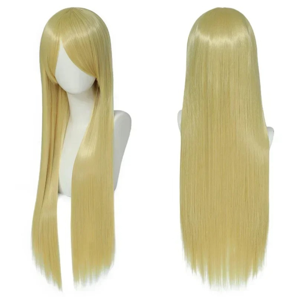 Anime Cosplay Long Black Hair - 80 センチメートルカラフルなロングストレート人工毛白紫黒コスプレウィッグ男性と女性のためのアニメスタイリング無料ウィッグキャップ