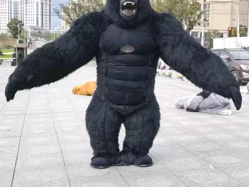 Anime Cosplay Real Life - 大人のための膨脹可能なゴリラの衣装,完全なマスコット,巨大な毛皮,イベントやパーティーのための豪華なドレス,実際の生活