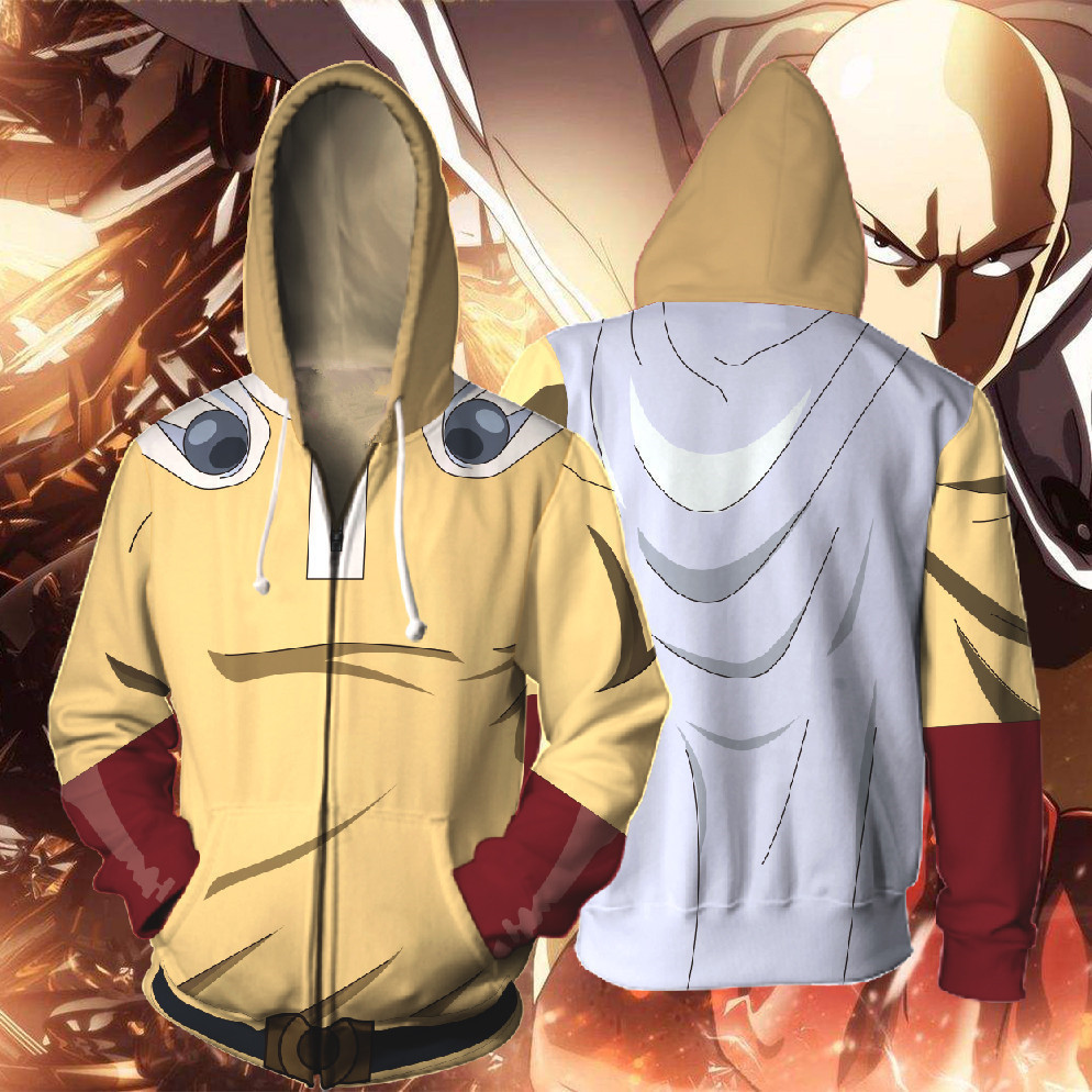 Anime Cosplay One Punch Man - 日本のアニメ「ワンパンマン」パーカー、埼玉パーカー、3Dアニメパーカー、コスプレフード付きスウェットシャツ