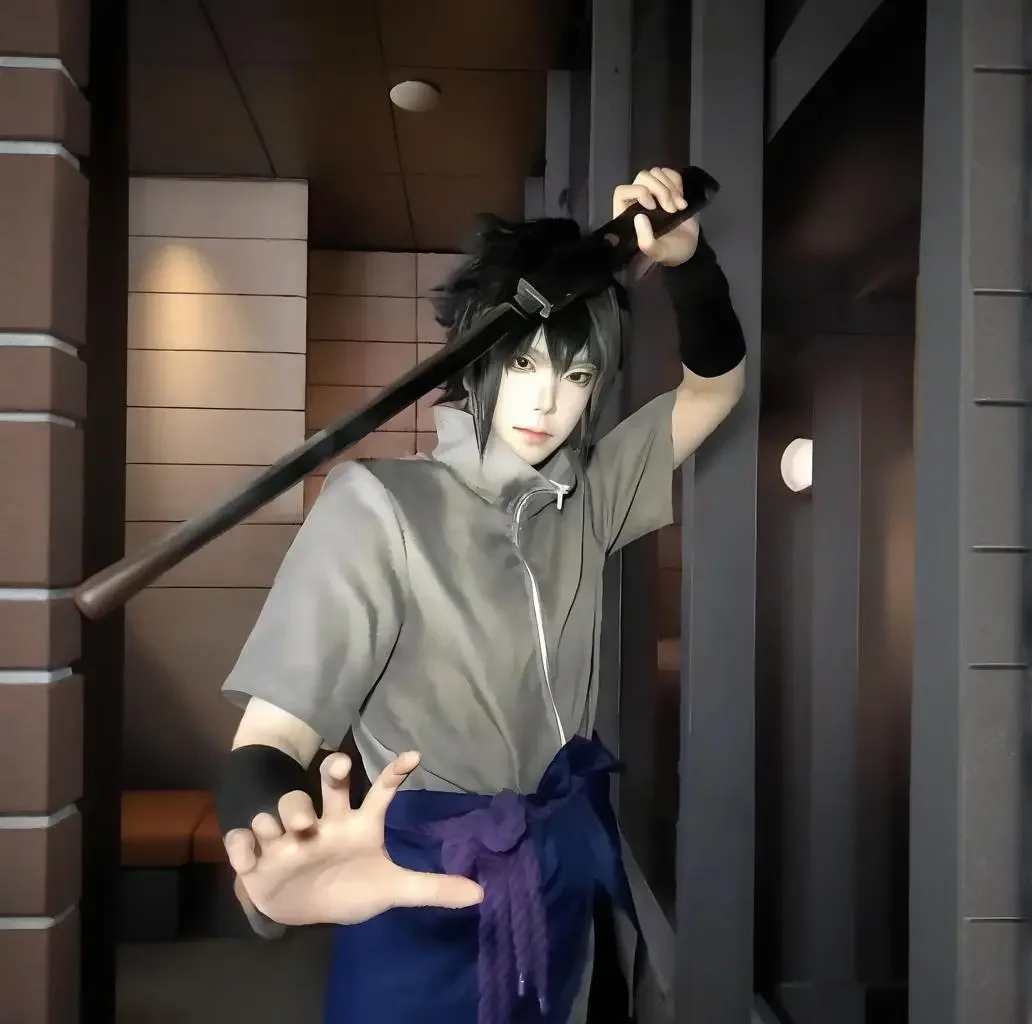 Anime Cosplay Male - 2026年うちはサスケコスプレ衣装セット - アニメ火影疾風伝三世代グレートップスーツウィッグ ハロウィン用