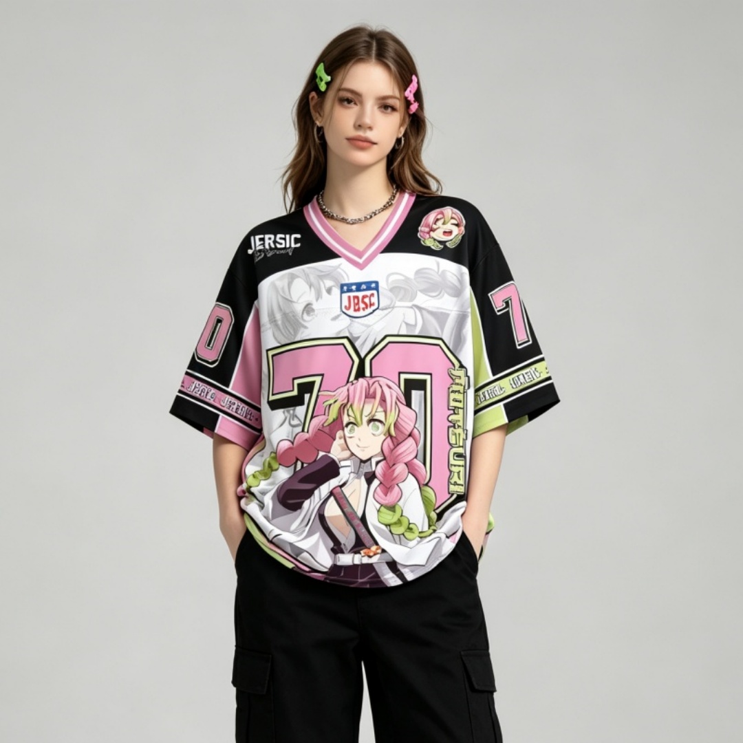 Cosplay Anime Tsunade - デーモンスレイヤーアニメキャラクタープリント夏半袖Tシャツユニセックス大人子供カジュアル衣装デイリーストリート夏服