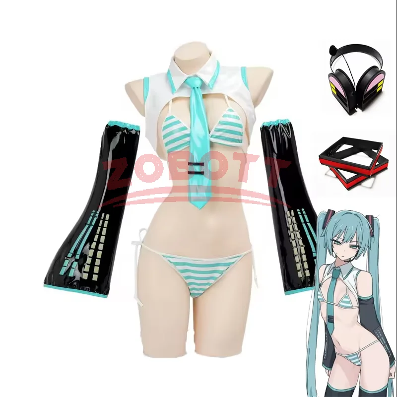 Anime Cosplay Boy - ゲームミクコスプレミクフォーミュラスーツコスプレ衣装女の子雪クリスマスロールプレイ制服ビキニセットコスプレ