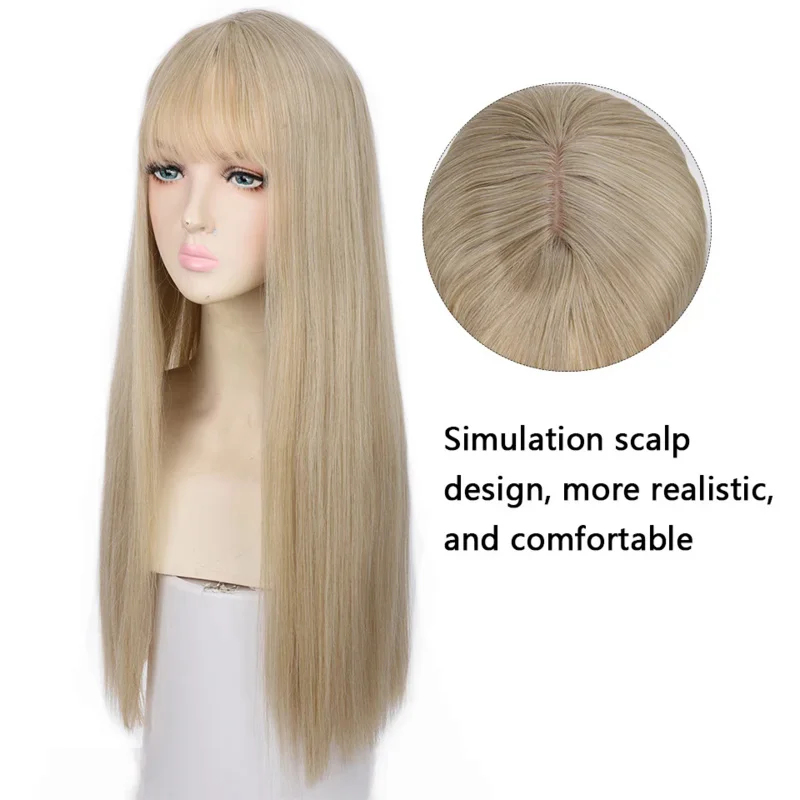 Anime Cosplay Long Black Hair - 2026 Houyan 合成ロングストレートヘアウィッグコスプレロリータ少女ピンク黒前髪ウィッグ耐熱パーティー EJH98