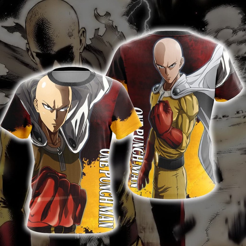 Anime Cosplay One Punch Man - 2026年新作アニメ「ワンパンマン」サイタマをテーマにしたジャージー、3D両面プリント、通気性のある生地、ユニセックスアニメTシャツ