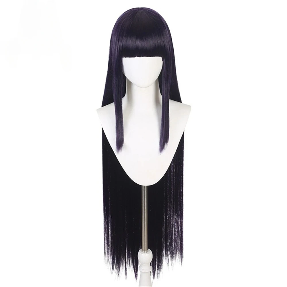 Anime Cosplay Long Black Hair - 犬×僕SS 紫城院リリチョ コスプレ合成ウィッグ 100CM ロング パープルブラック