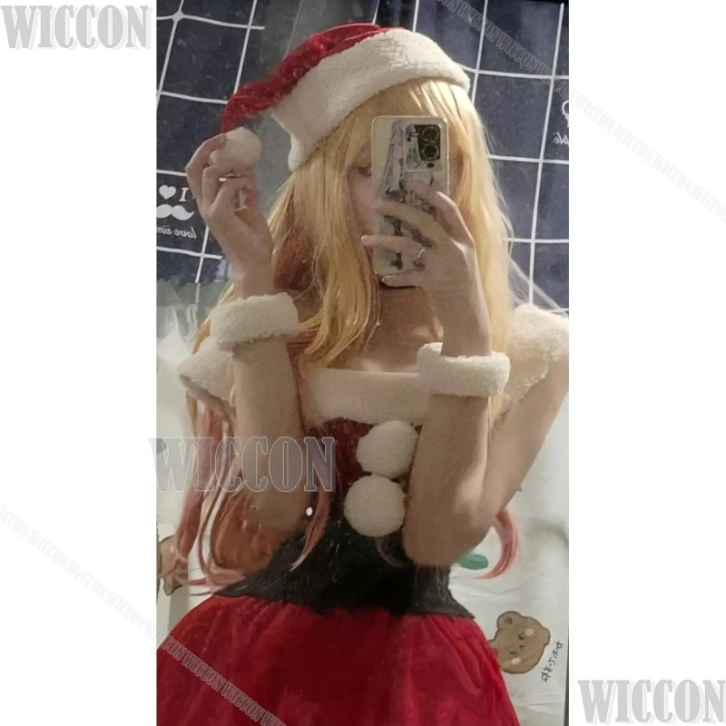 Anime Cosplay Girl Name - クリスマスレッド北川マリンコスプレアニメ私のドレスアップダーリンコス名衣装セクシーな女性ガールクリスマスパーティー制服ウィッグ;3,k8