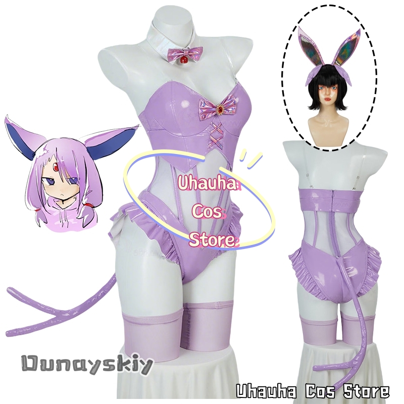 Cosplay Anime Bunny Girl - aBc01 エスペオンコスプレ衣装紫革セクシーな女性コスプレジャンプスーツかわいい漫画バニーガールハロウィンロールプレイ衣装
