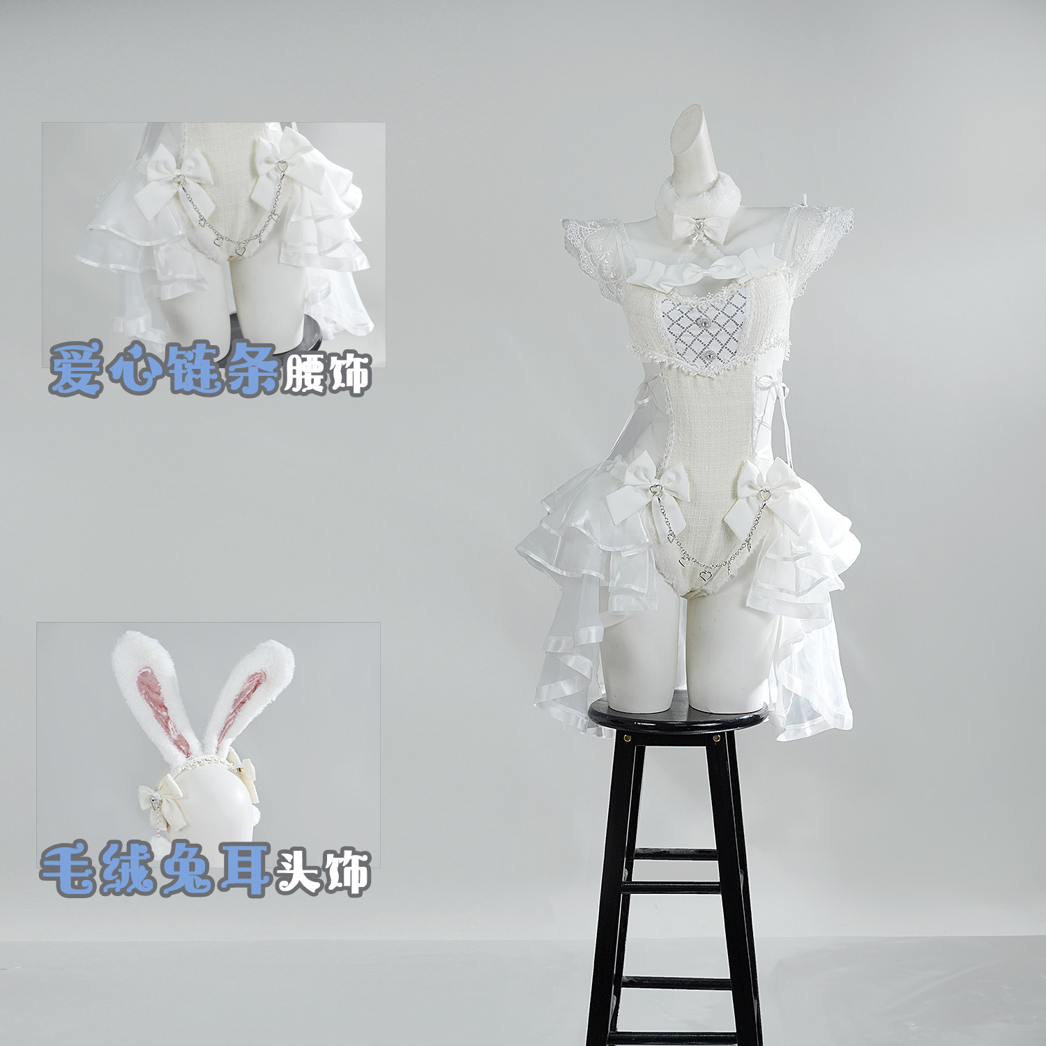 Anime Cosplay Japanese Girl - Malymoon オリジナルツイードチュールバニーコスプレ衣装かわいい和風バニーガールフルセット女性のセクシーなエレガントなドレススーツ HCos