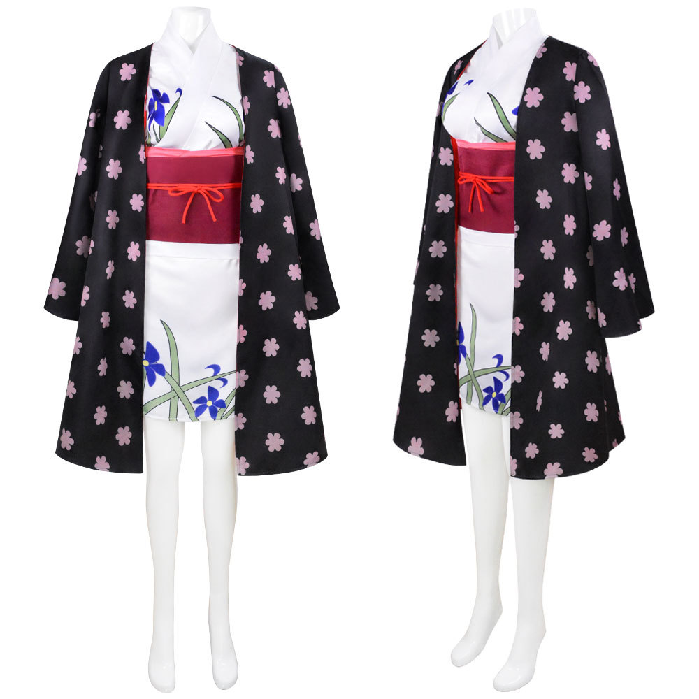 女性用衣装 ニコ・ロビン コスプレ衣装 ウノ国着物 花柄マン - Anime Cosplay Mujer のレビューと価格