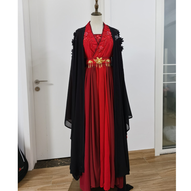 九景儀の「花のインターラード」の黒と赤の漢服衣装は、尚関志が - Anime Cosplay Red のレビューと価格