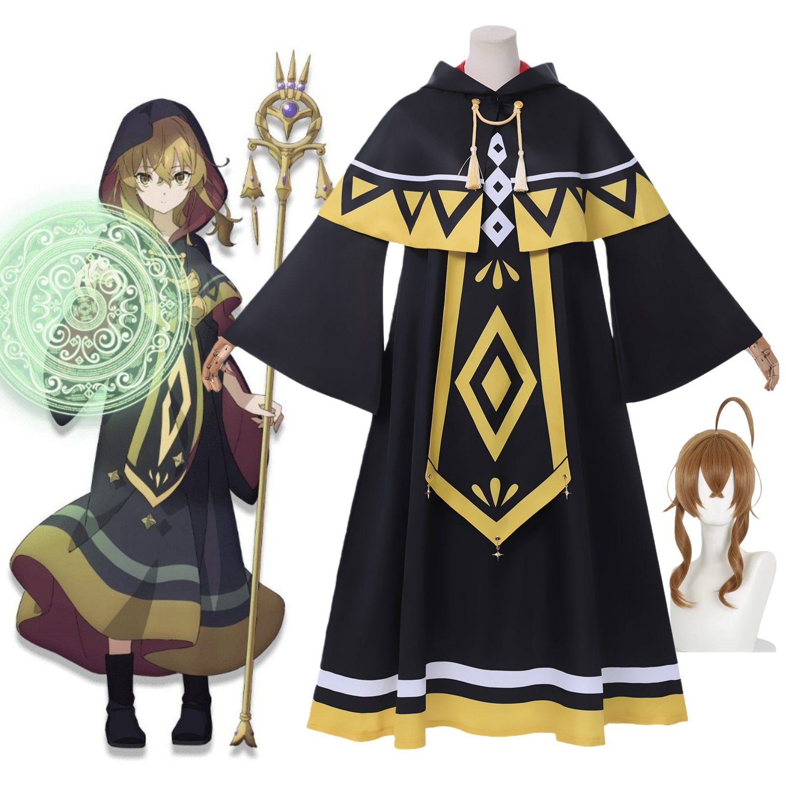 アニメ秘密の静かな魔女モニカエベレットコスプレ衣装ウィッグ女 - Anime Cosplay Mujer のレビューと価格
