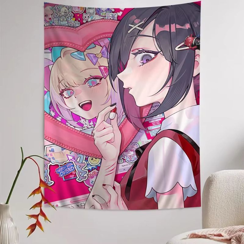 VIKAMA ピンクアニメガールタペストリー、かわいい漫画壁 - Anime Cosplay Girl Photo のレビューと価格