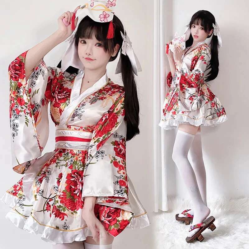 日本語修正着物ドレス女性のためのバスローブ夏コスプレ衣装アニ - Anime Cosplay Japanese Girl のレビューと価格