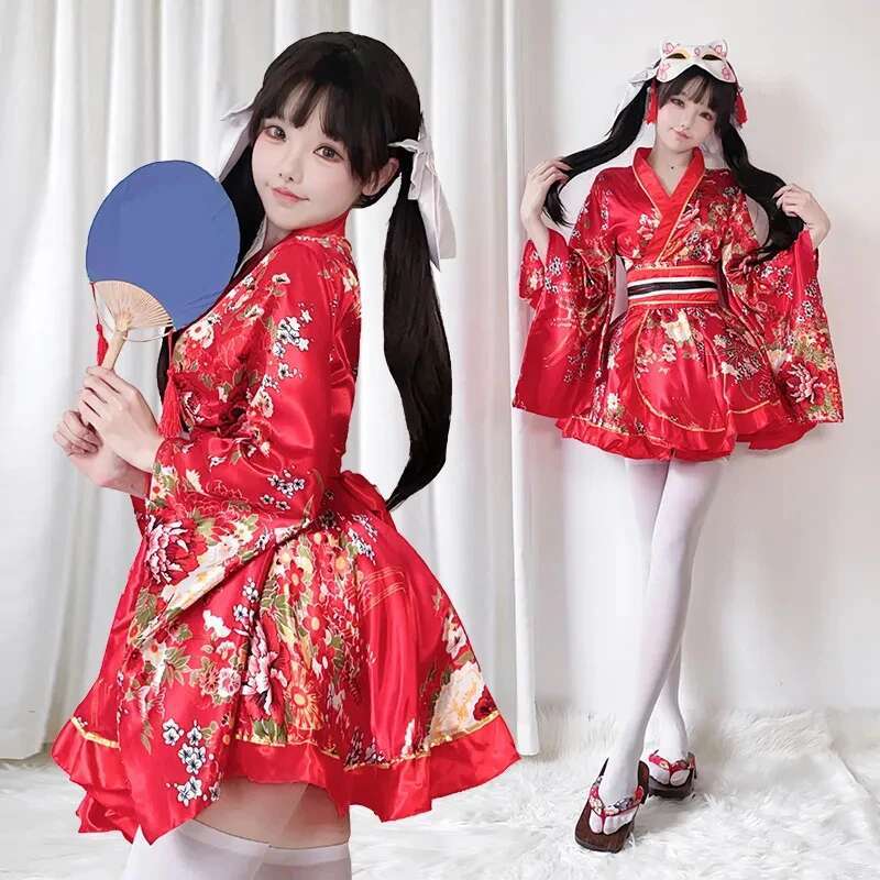 日本語修正着物ドレス女性のためのバスローブ夏コスプレ衣装アニ - Anime Cosplay Japanese Girl のレビューと価格