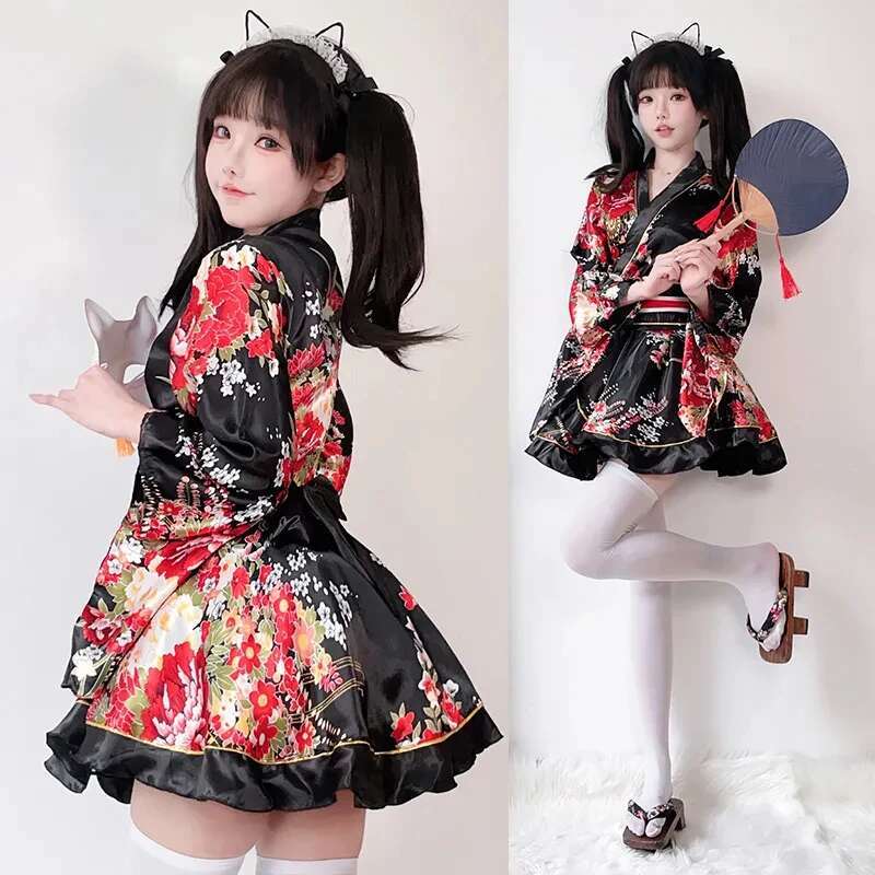 日本語修正着物ドレス女性のためのバスローブ夏コスプレ衣装アニ - Anime Cosplay Japanese Girl のレビューと価格