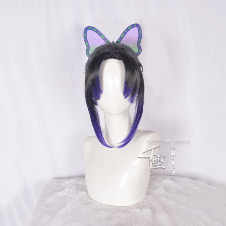 アニメ悪魔狩りコスプレウィッグ蝶のヘアクリップロングブラック - Anime Cosplay Long Black Hair のレビューと価格