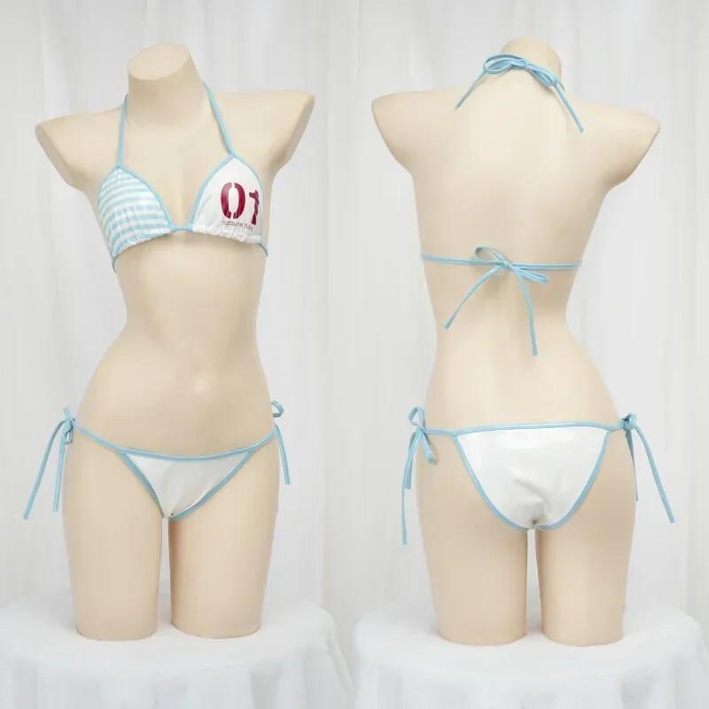 日本の可愛い女の子アニメコスプレ衣装レザービキニ背中開き包帯 - Anime Cosplay Japanese Girl のレビューと価格