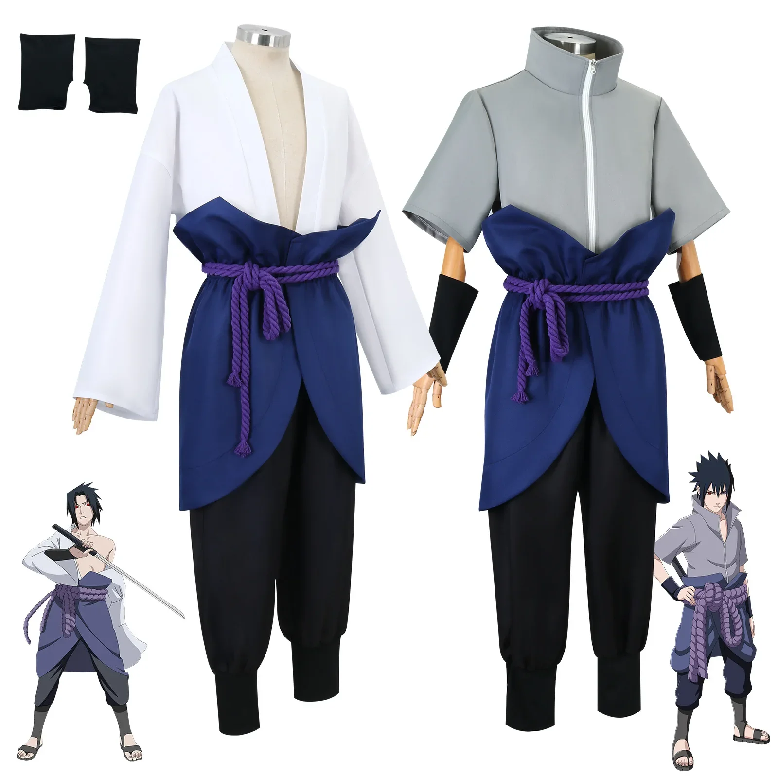 2026年うちはサスケコスプレ衣装セット - アニメ火影疾風 - Anime Cosplay Male のレビューと価格