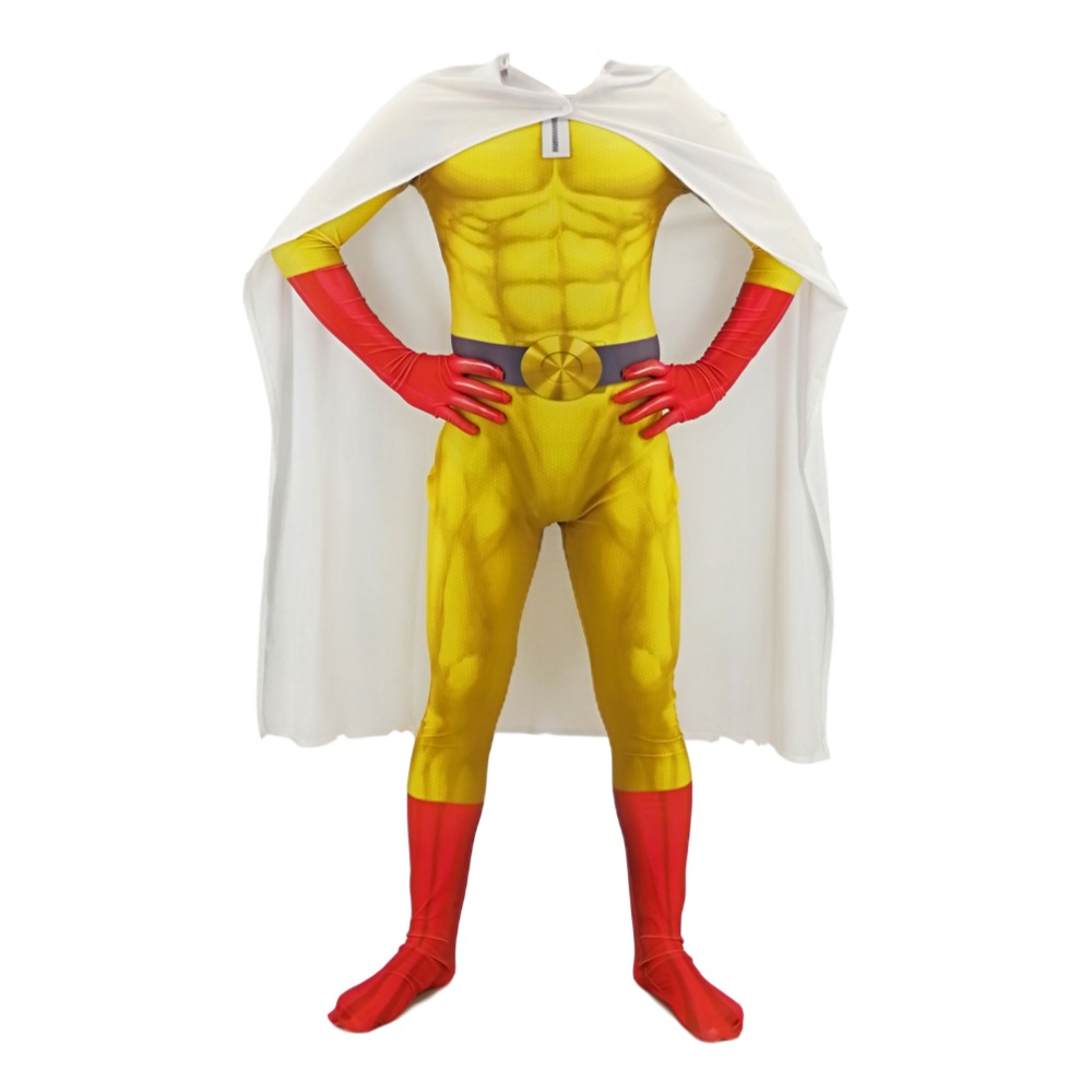 アニメワンパンマンコスプレ衣装サイタマボディスーツスーパーヒ - Anime Cosplay One Punch Man のレビューと価格