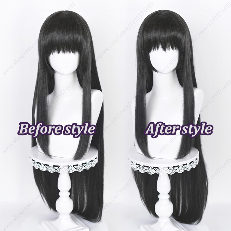 Akemi homuraロングストレートコスプレウィッグ、ロ - Anime Cosplay Long Black Hair のレビューと価格