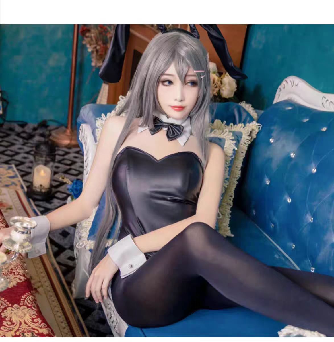 セクシーなバニーガール桜島麻衣コスプレ衣装ジャンプスーツバニ - Anime Cosplay For Girls のレビューと価格