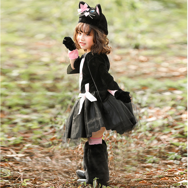 新しいハロウィン黒猫コスプレ衣装ペルシャ猫動物ロールプレイ芸 - Anime Cosplay Girl Photo のレビューと価格