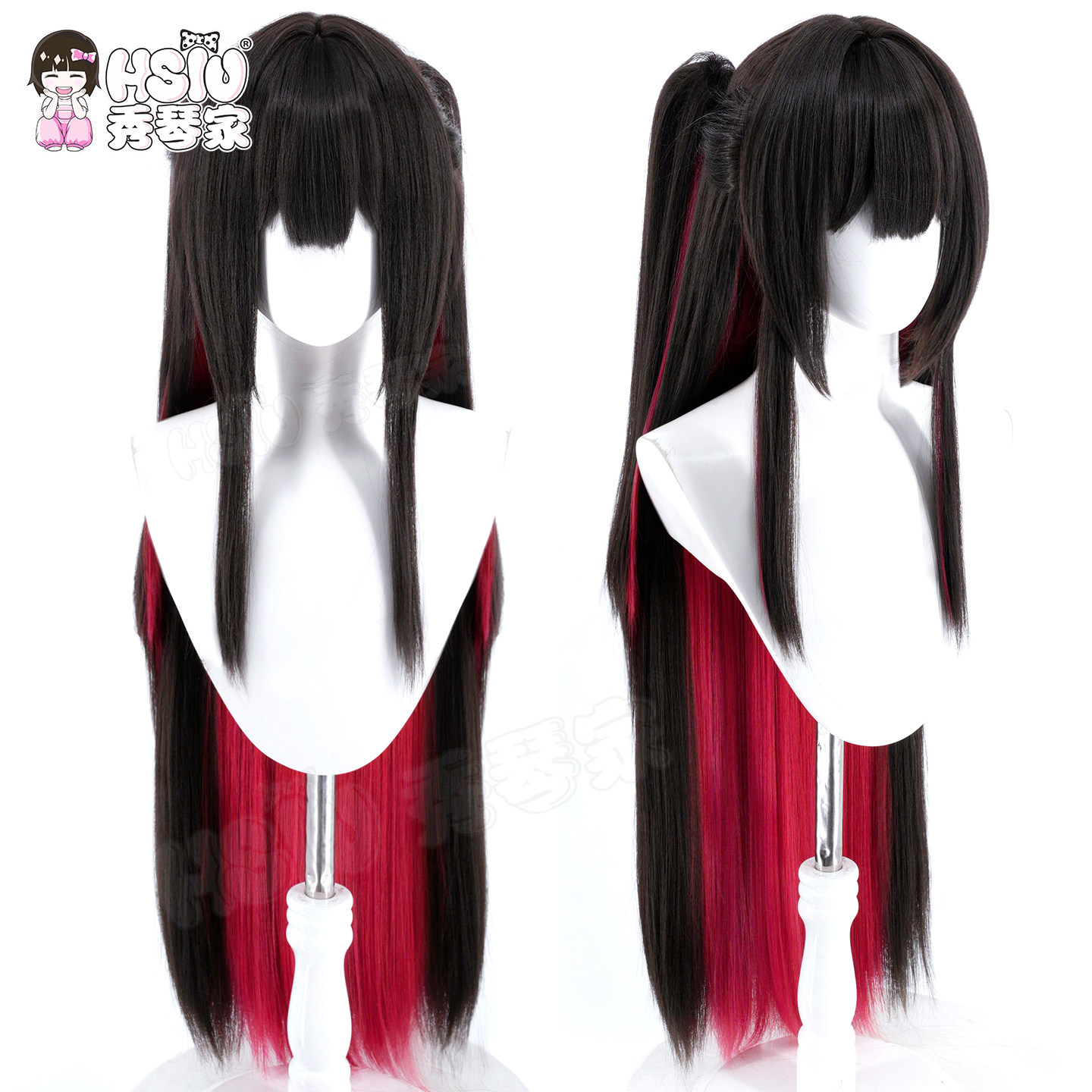 HSIUゲーム アズールレーン 初月 コスプレウィッグ 95 - Anime Cosplay Long Black Hair のレビューと価格