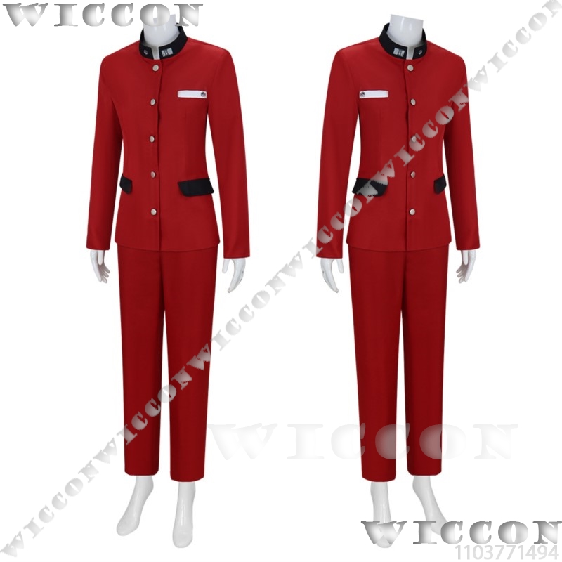 ツクモ今百ゲームコスプレライン赤い学校制服学生スーツ紫色のか - Anime Cosplay Red のレビューと価格
