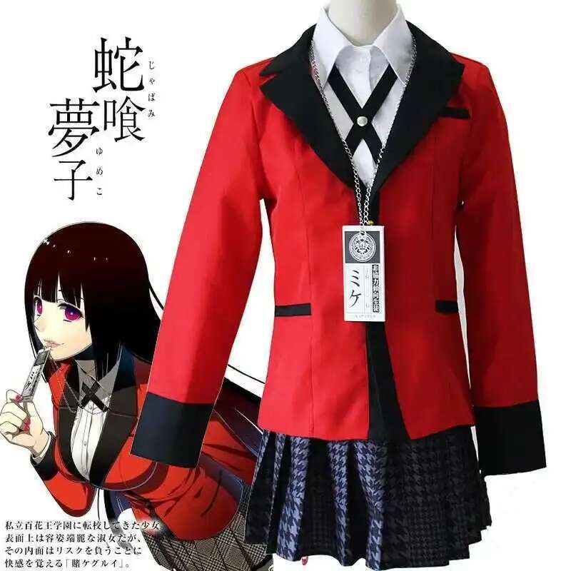 アニメ賭ケグルイ Jabami 夢子コスプレ衣装ハロウィンさ - Anime Cosplay Japanese Girl のレビューと価格