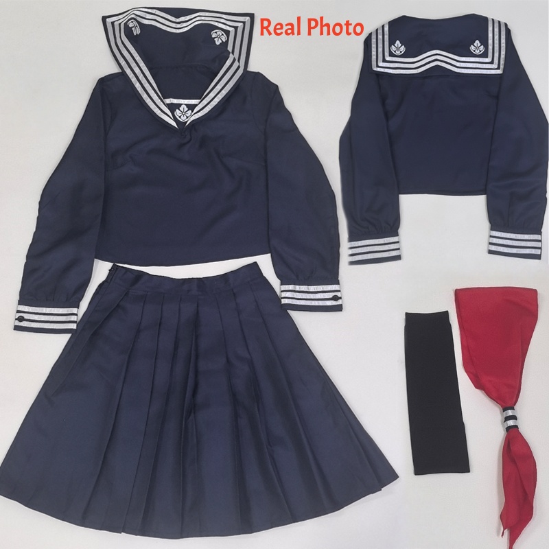 水瀬恵子コスプレ衣装ウィッグマスク血赤紺色サイレントスクール - Anime Cosplay Red のレビューと価格