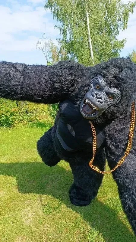 インフレータブルゴリラのコスプレ衣装,完全なマスコットスーツ - Anime Cosplay Real Life のレビューと価格