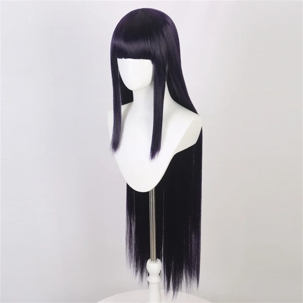 犬×僕SS 紫城院リリチョ コスプレ合成ウィッグ 100CM - Anime Cosplay Long Black Hair のレビューと価格