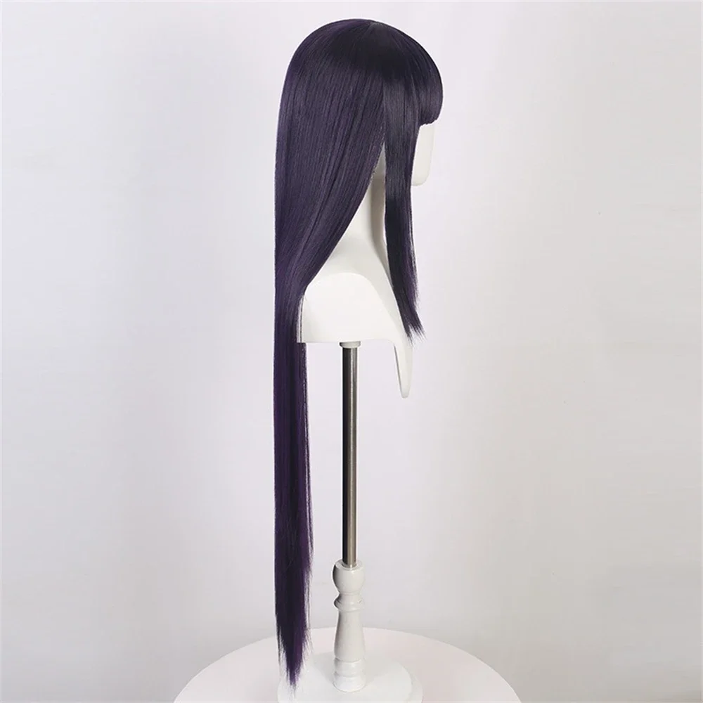 犬×僕SS 紫城院リリチョ コスプレ合成ウィッグ 100CM - Anime Cosplay Long Black Hair のレビューと価格