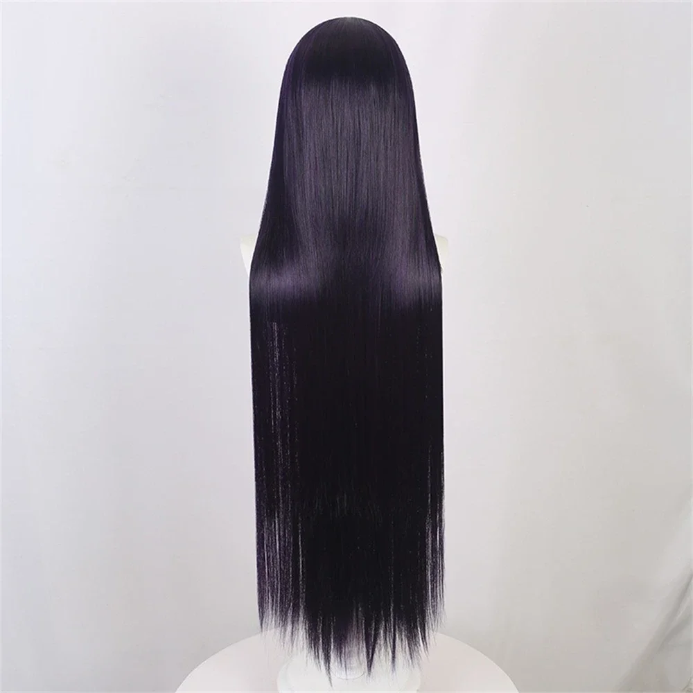 犬×僕SS 紫城院リリチョ コスプレ合成ウィッグ 100CM - Anime Cosplay Long Black Hair のレビューと価格