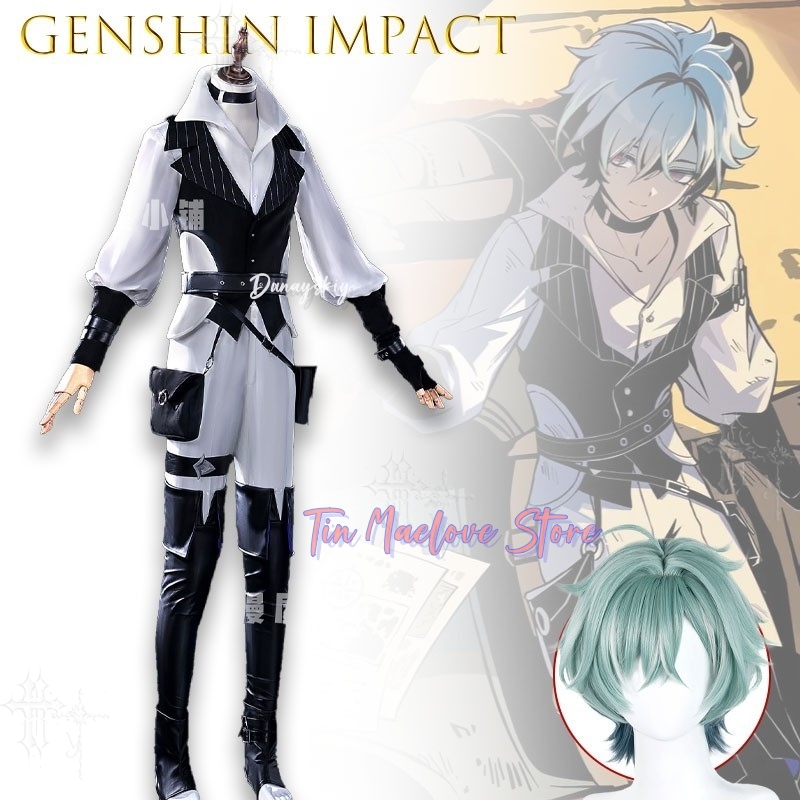 ゲームキャラクターフル衣装原神インパクトローヘン PV バー - Anime Cosplay Male のレビューと価格