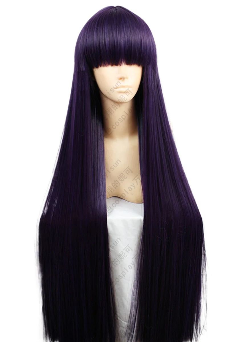 セーラーマー-長いストレート人工毛コスプレウィッグ、耐熱性、 - Anime Cosplay Long Black Hair のレビューと価格
