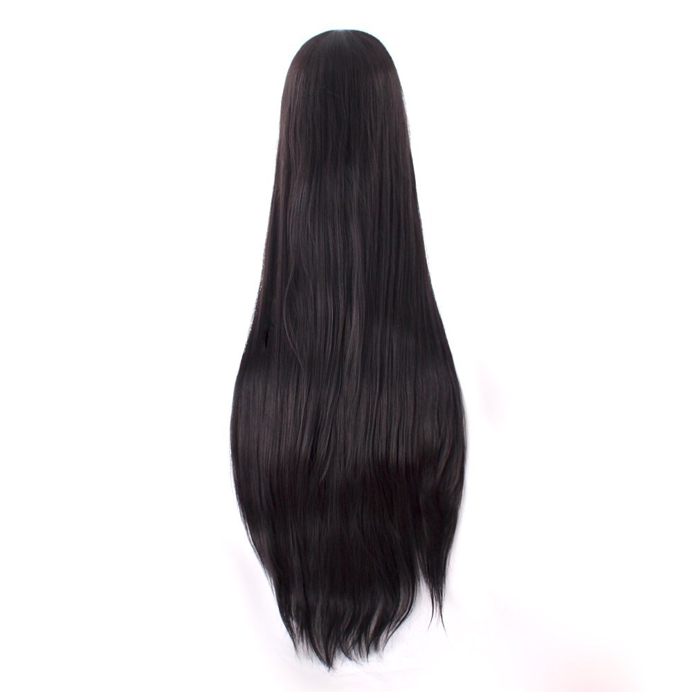 40 インチ 100 センチメートルロングストレートコスプレ - Anime Cosplay Long Black Hair のレビューと価格