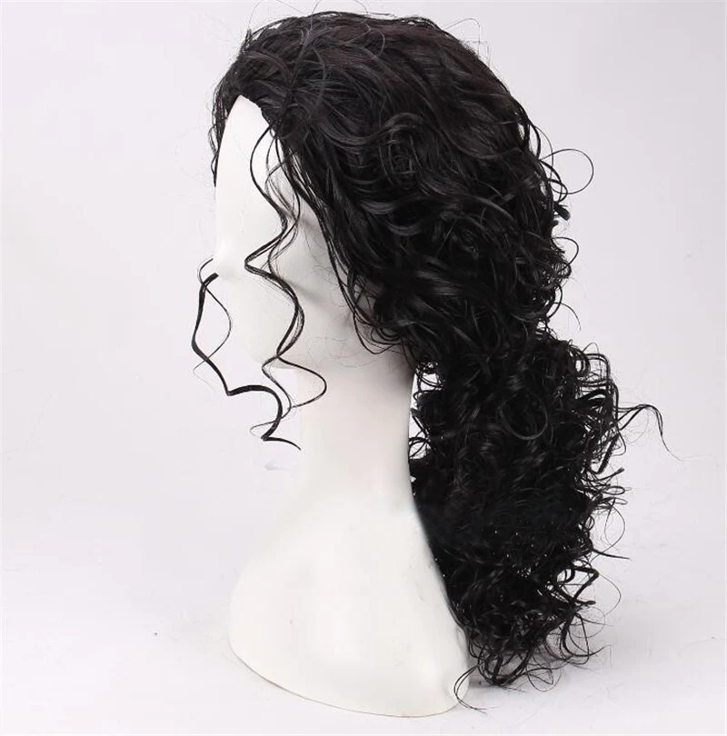 2026年マイケル・ジャクソンコスプレ黒ウィッグマイケル役割 - Anime Cosplay Long Black Hair のレビューと価格