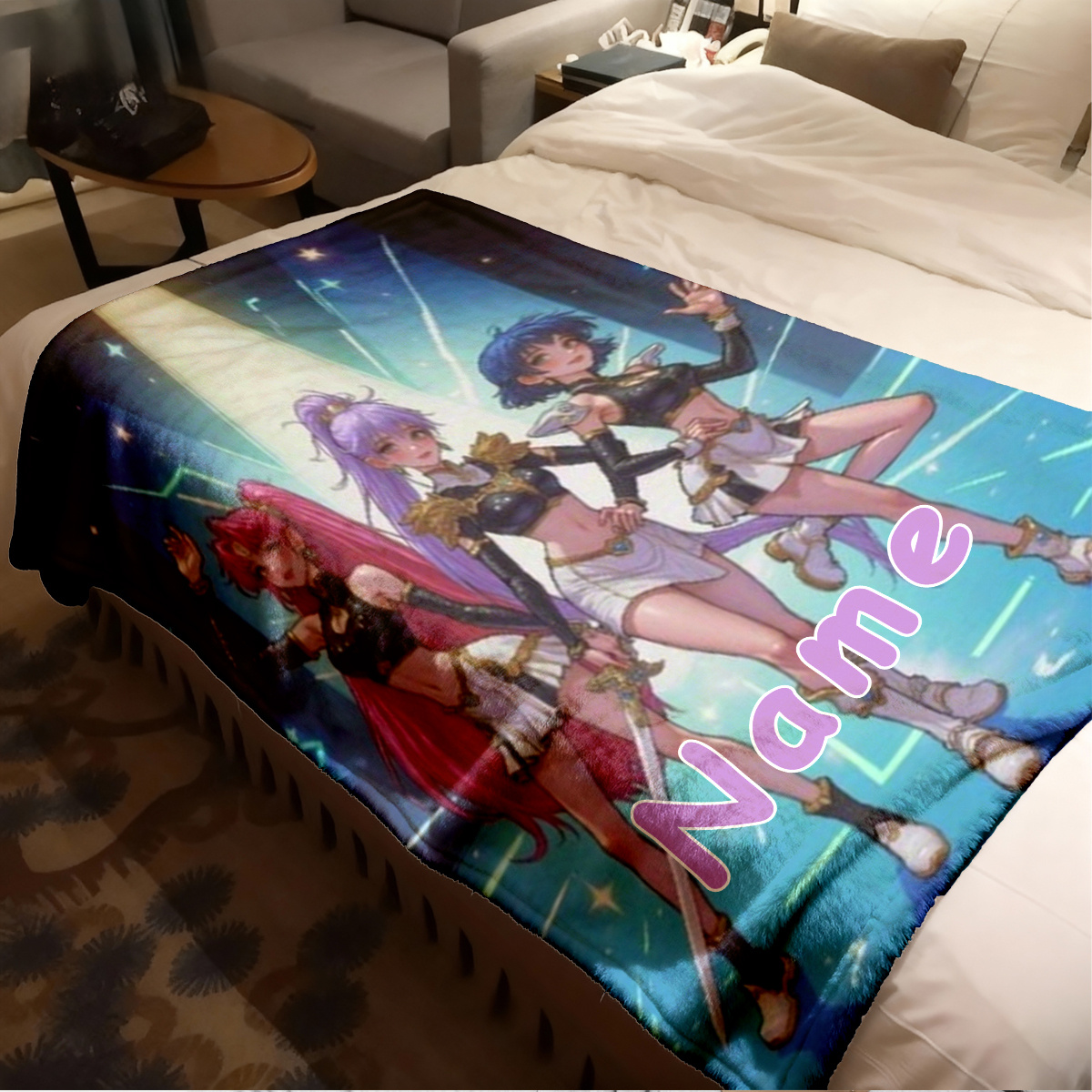 パーソナライズされたアニメガールズブランケット名前カスタムデ - Anime Cosplay Girl Name のレビューと価格